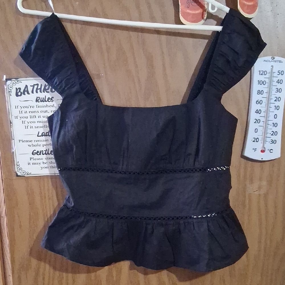 Wild Fable Black Peplum Blouse Just Bought Yesturday. NWT.